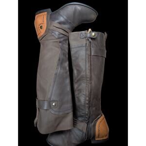 Kelsi Dagger Jayna Riding Boots Leather Patchwork Womens 7 Brown Tall Western